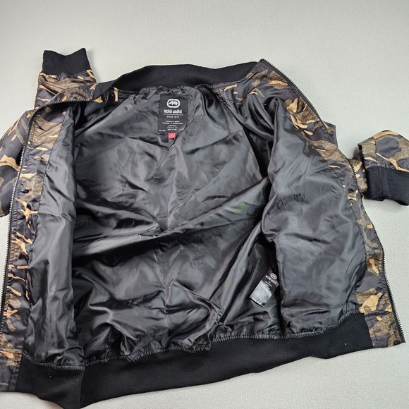 Ecko Unltd Camo Bomber Jacket Men's Small size Polyester Full Zip Streetwear Y2K - Picture 11 of 16